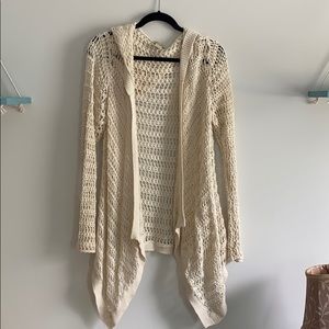 EUC Nordstrom Crocheted cardigan with hood.